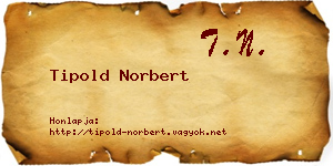 Tipold Norbert névjegykártya
